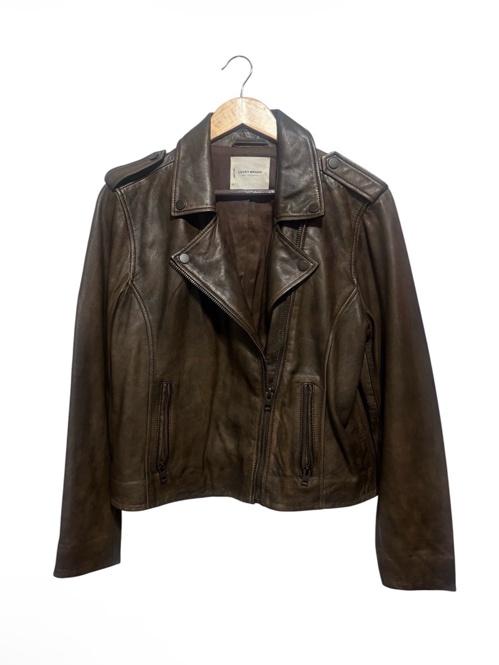 Lucky Brand Leather Lambskin Moto Jacket